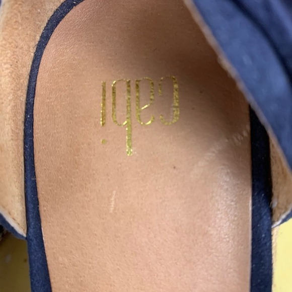 Cabi Isla Navy Espadrille Wedges Size 8.5 Comfort  Southwestern Resort - Picture 8 of 10